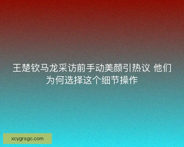 王楚钦马龙采访前手动美颜引热议 他们为何选择这个细节操作