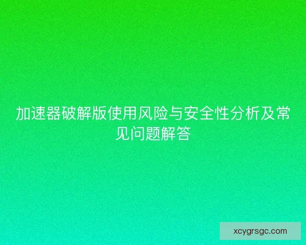 加速器破解版使用风险与安全性分析及常见问题解答 加速器破解版使用风险与安全性分析及常见问题解答