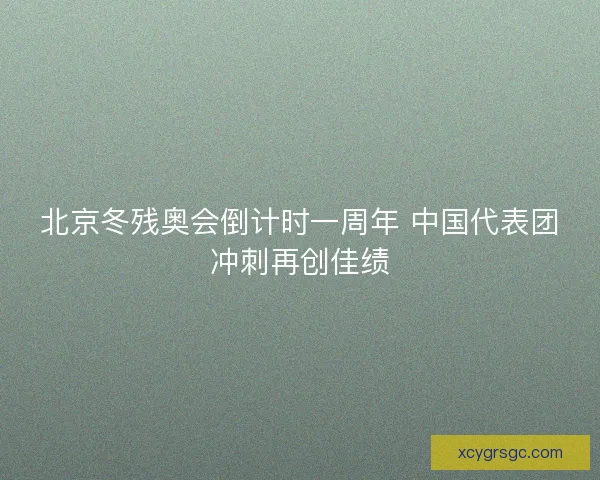 北京冬残奥会倒计时一周年 中国代表团冲刺再创佳绩