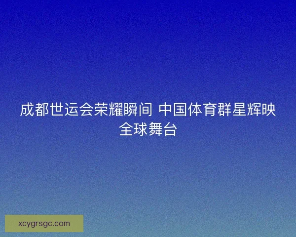 成都世运会荣耀瞬间 中国体育群星辉映全球舞台