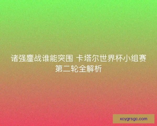 诸强鏖战谁能突围 卡塔尔世界杯小组赛第二轮全解析 诸强鏖战谁能突围 卡塔尔世界杯小组赛第二轮全解析
