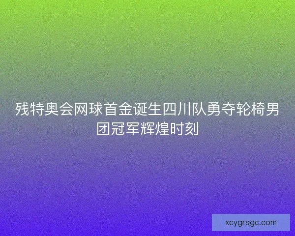 残特奥会网球首金诞生四川队勇夺轮椅男团冠军辉煌时刻
