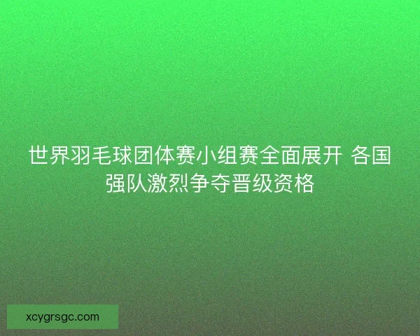 世界羽毛球团体赛小组赛全面展开 各国强队激烈争夺晋级资格 世界羽毛球团体赛小组赛全面展开 各国强队激烈争夺晋级资格